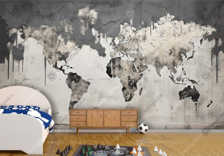 پوستر اتاق نوجوان پسر طرح نقشه جهان