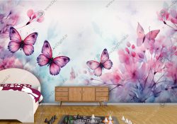 پوستر دیواری سه بعدی طرح پروانه