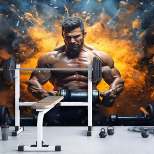 پوستر سه بعدی برای باشگاه بدنسازی مردانه