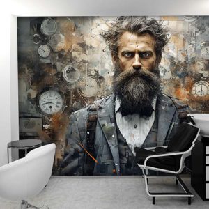 پوستر دیواری سه بعدی آرایشگاه مردانه