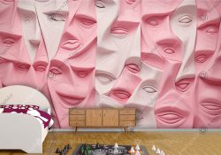 کاغذ دیواری اتاق خواب دخترانه طرح مدرن