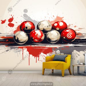پوستر دیواری سه بعدی بیلیارد