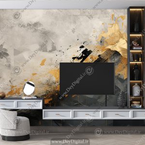 کاغذ دیواری سه بعدی پشت تلویزیون