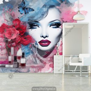 کاغذ دیواری چهره برای آرایشگاه