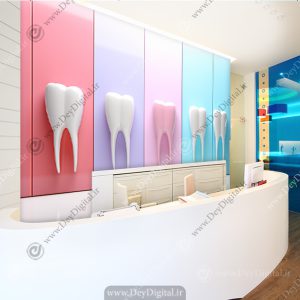 کاغذ دیواری سه بعدی طرح دندان