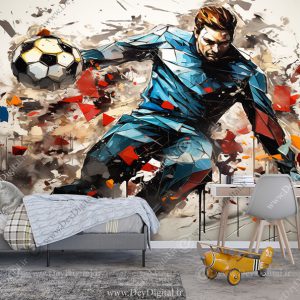 پوستر دیواری سه بعدی فوتبالی