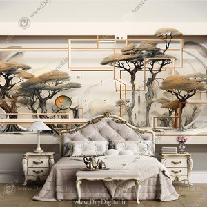 پوستر سه بعدی اتاق خواب طرح لاکچری