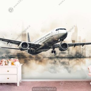 پوستر چاپی طرح فانتزی و جدید از هواپیمای مسافربری