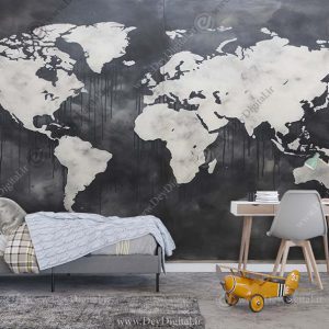 خرید پوستر دیواری نقشه سیاه و سفید