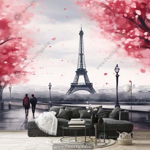 پوستر کاغذ دیواری برج ایفل سبک هنری