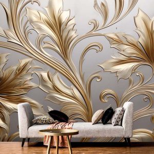 کاغذ دیواری سه بعدی طرح گل