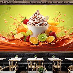 پوستر دیواری سه بعدی بستنی فروشی