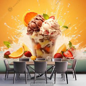 کاغذ دیواری سه بعدی طرح بستنی
