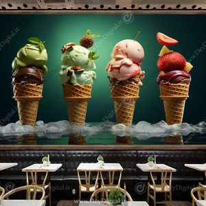 پوستر دیواری برای بستنی فروشی