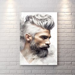 تابلو شاسی دکوراتیو آرایشگاه مردانه طرح مدلینگ مو