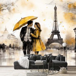 پوستر کاغذ دیواری سبک هنری برج ایفل