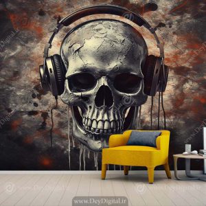 کاغذ دیواری سه بعدی طرح اسکلت