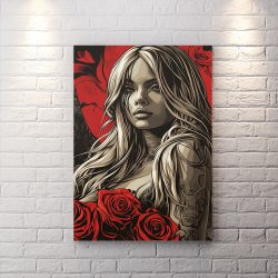 تابلو دکوراتیو گنگ و خفن دخترانه طرح چهره