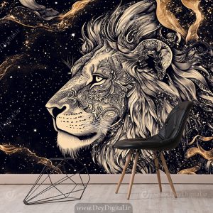 کاغذ دیواری سه بعدی اسپرت طرح شیر