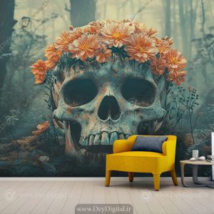 کاغذ دیواری سه بعدی طرح گنگ اسکلت در جنگل
