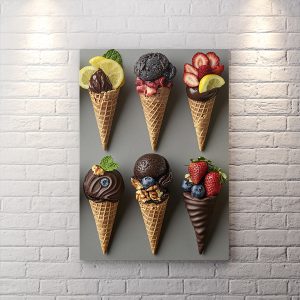 تابلو شاسی طرح بستنی قیفی شکلاتی و نوتلا
