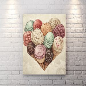 تابلو دکوراتیو طرح بستنی اسکوپی