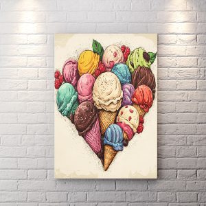 تابلو دکوراتیو برای بستنی فروشی