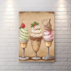 تابلو تخته شاسی با طرح بستنی قیفی