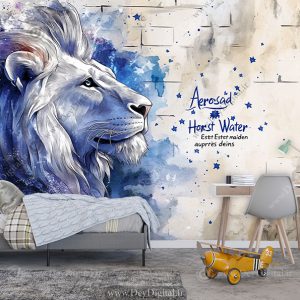 کاغذ دیواری سه بعدی فوتبالی طرح شیر نماد تیم استقلال