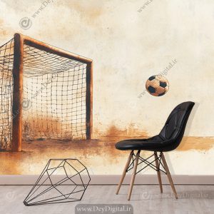 پوستر دیواری توپ فوتبال و دروازه