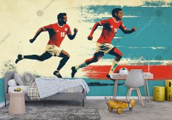پوستر دیواری فوتبالی طرح بازیکنان فوبتال