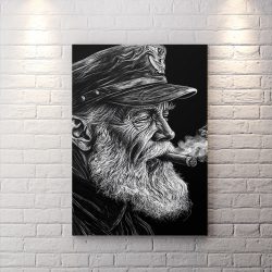 تابلو شاسی طرح هنری پیر مرد کافی شاپ