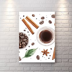 تخته شاسی طرح فنجون قهوه با زمینه سفید
