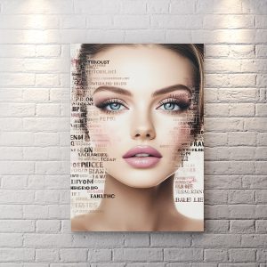 تخته شاسی دکوراتیو طرح چهره برای آرایشگاه زنانه