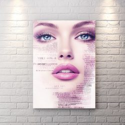 تابلو شاسی طرح چهره زن زیبا برای ارایشگاه زنانه