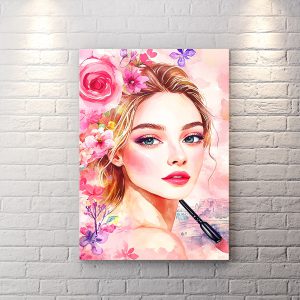تابلو شاسی دکوراتیو طرح چهره فانتزی برای آرایشگاه