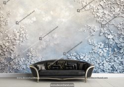 پوستر دیواری سه بعدی طرح گل گچبری