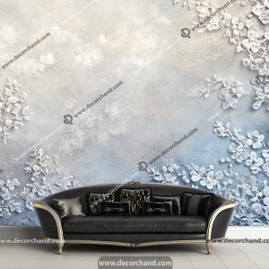 پوستر دیواری سه بعدی طرح گل گچبری