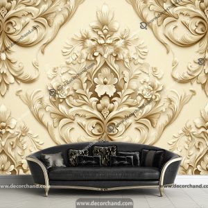 پوستر سه بعدی داماسک گچبری