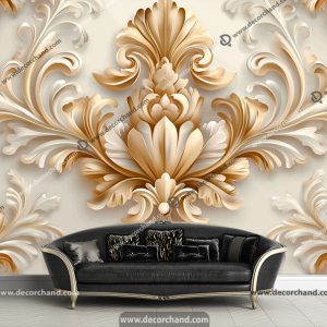 پوستر سه بعدی کلاسیک طرجگلداماسک بزرگ