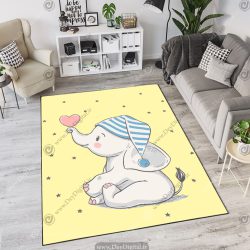 فرش چاپی طرح عروسکی فیل زمینه ستاره