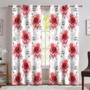 پرده سه بعدی گل رز قرمز PK-2791