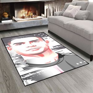 فرش اتاق پسر با طرح گرافیکی چهره رونالدو