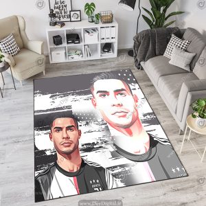فرش چاپی پسرانه طرح رونالدو با لباس یوونتوس