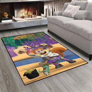 فرش چاپی طرح کاراکتر سنجاب در باب اسفنجی