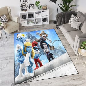 فرشینه اتاق کودک طرح اسمورف‌ها