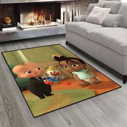 فرش چاپی طرح بچه رئیس مناسب اتاق پسر