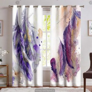 پرده فانتزی شیک طرح پر PK-4571
