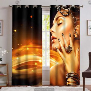 پرده چهره مشکی طلایی زن PK-4662
