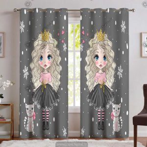 پرده پانچ عروسکی دخترانه